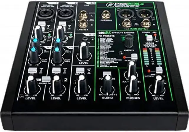 Alt view image 12 of 20 - Mackie ProFX Series, 6 Mixer - Unpowered, 6-Channel w/USB (ProFX6v3)