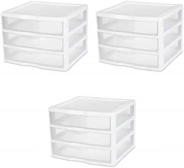 Alt view image 4 of 15 - Sterilite 3-Drawer Organizer - ClearView Wide 2093 - by Sterilite