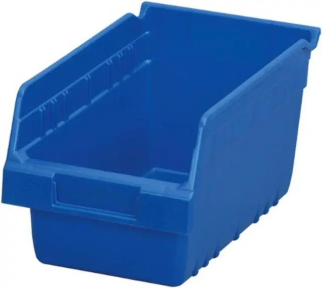Alt view image 3 of 5 - AKRO-MILS 30090BLUE Shelf Storage Bin, Plastic, Blue, 6 in H, 6 5/8 in W, 11