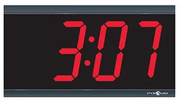 Alt view image 3 of 3 - Pyramid Time Systems Model DIG-4B Extra Large 4" numeral Red LED Digital Clock, 4-Digit, 110V, 6' cord, Made in USA