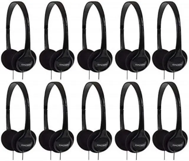 Alt view image 7 of 9 - Koss KPH7 Lightweight Portable On-Ear Headphones (Black, 10 Pack)