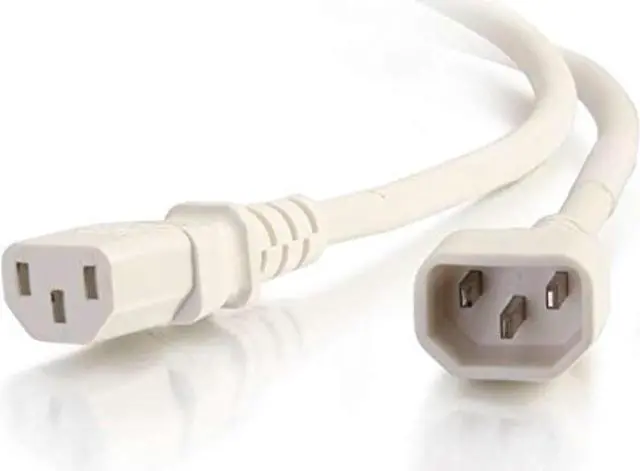 Alt view image 4 of 6 - C2G 17533 14 AWG Power Cord - C14 to C13, White (2 Feet, 0.60 Meters)