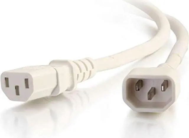 Alt view image 2 of 4 - C2G 17515 18 AWG Power Cord - C14 to C13, White (8 Feet, 2.43 Meters)