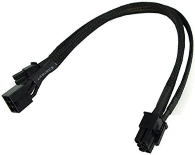 Alt view image 5 of 7 - PCI-E power adaptor 6pin -> 8pin PCI-E (or 6pin + 2) 30cm - black