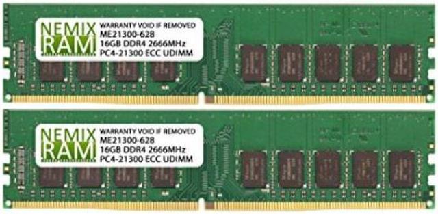 NEMIX RAM 32GB 2x16GB DDR4-2666 PC4-21300 2Rx8 ECC Unbuffered