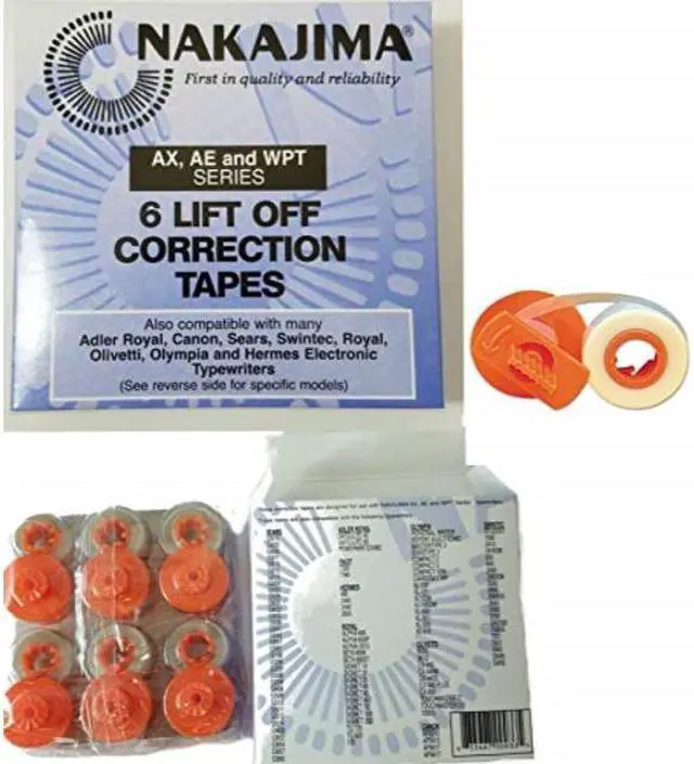 Alt view image 3 of 4 - Nakajima LO001 Typewriter Lift Off Correction Tape (6-Pack)