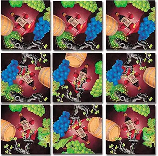 Alt view image 2 of 3 - B Dazzle Vin Vino Wein Wine Scramble Squares 9 Piece Puzzle