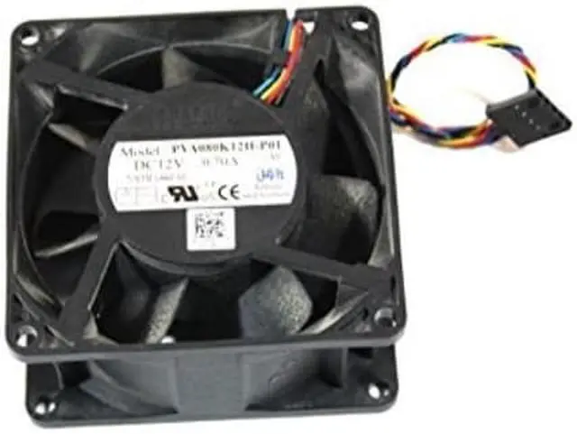 Alt view image 2 of 3 - genuine foxconn computer cooling case fan dc12v .70a 71.5cfm 4wire 80mm x 80mm x 38mm pva080k12hp01 0g944p