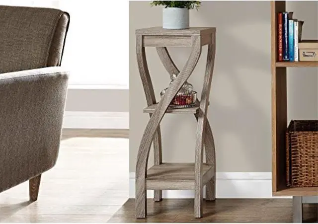 Alt view image 7 of 13 - Monarch Specialties Dark Taupe Reclaimed-Look Plant Stand I 2480