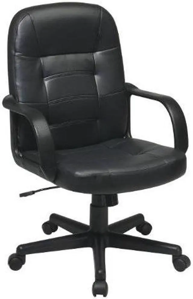 Alt view image 7 of 7 - Work Smart Black Eco Leather Mid-back Executive Chair
