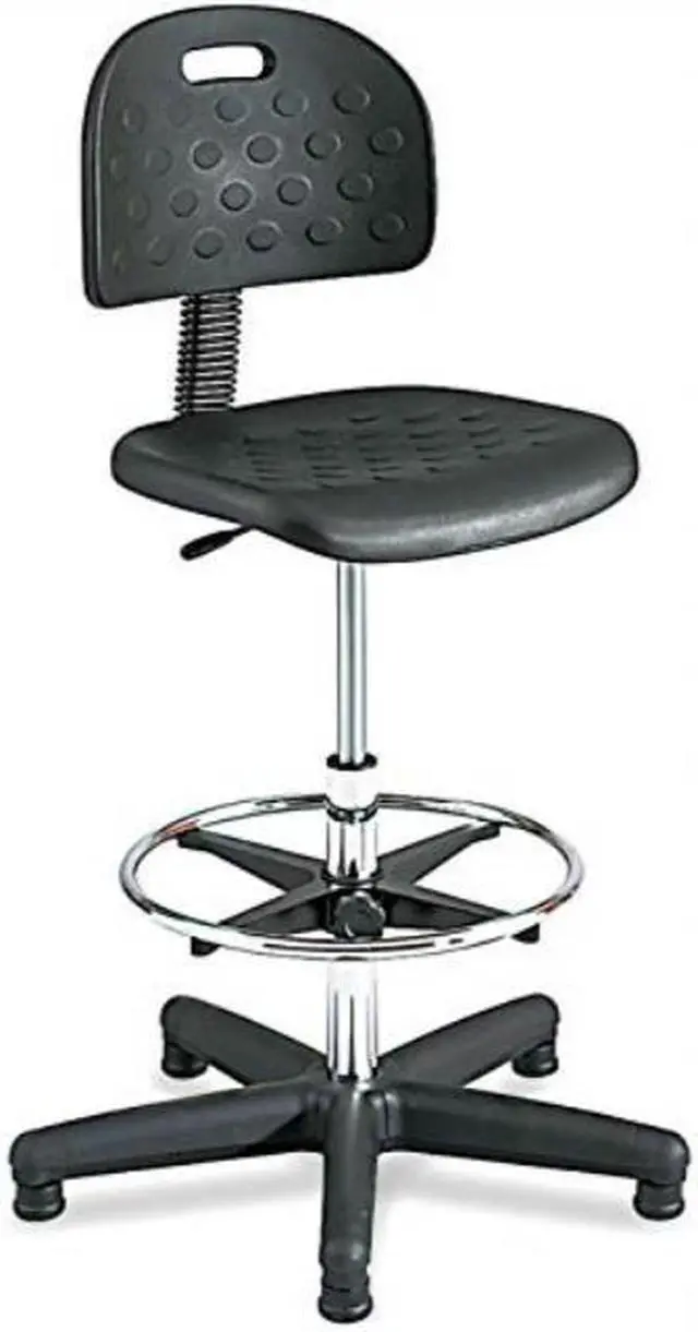 Alt view image 4 of 8 - Safco Workbench Chair 5 Casters 25"x25"x39-49" Black 6680