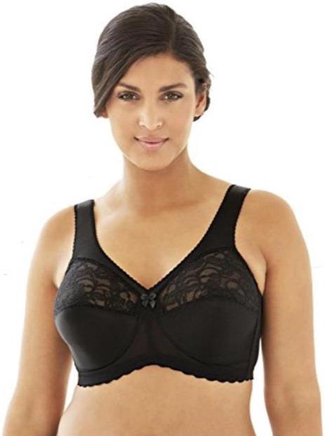 glamorise womens full figure plus size magiclift original wirefree support  bra #1000, black, 38h 