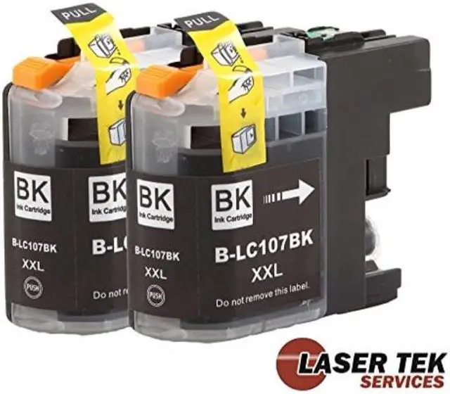 Alt view image 2 of 4 - Laser Tek Services Compatible High Yield Ink Cartridge Replacement for Brother LC-107 LC107BK Works with Brother MFCJ4310DW J4410DW Printers (Black, 2 Pack) - 1,200 Pages