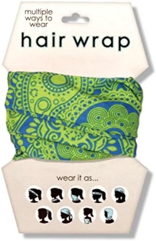 Main image of spoontiques paisley hair wrap, blue/green