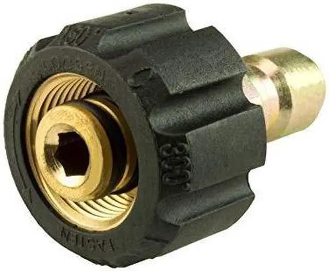 Alt view image 7 of 7 - Erie Tools Pressure Washer Twist Connect M22 X 3/8" Quick Disconnect Plug 4500PSI High Pressure Brass Fitting 300° F Max Temp