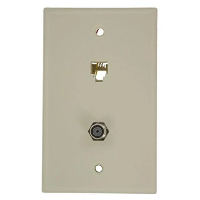 Alt view image 8 of 9 - 4 Pair With F Connector Standard Plate Almond