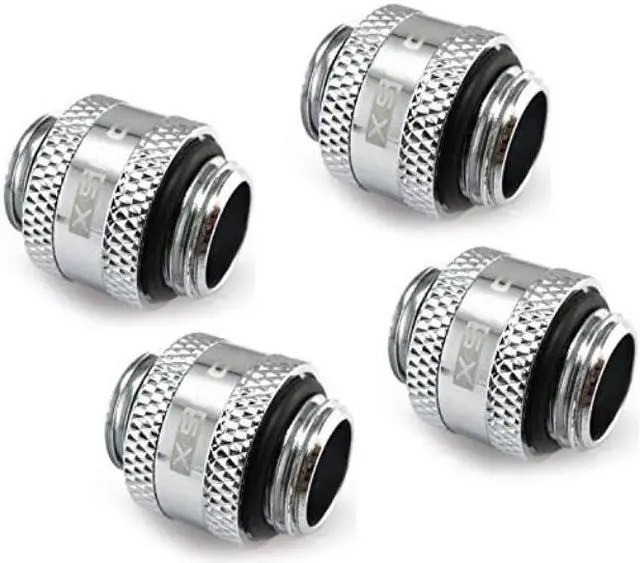 Alt view image 5 of 7 - XSPC G1/4" Male to Male Rotary Fitting, Chrome, 4-pack