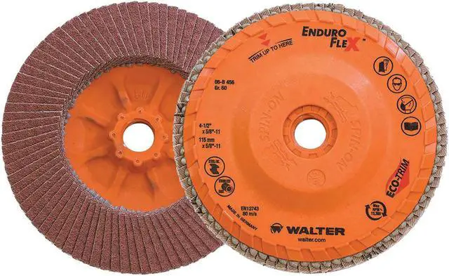 Main image of Walter 06B456 4-1/2x5/8-11 Enduro-Flex Spin-On Flap Disc 60 Grit, 10 pack