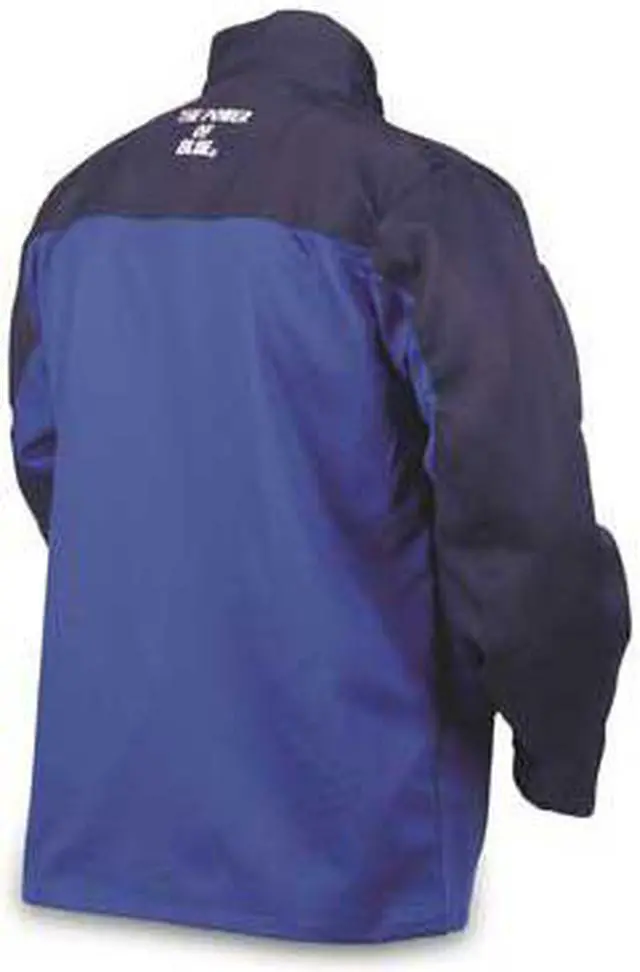 Alt view image 4 of 6 - MILLER ELECTRIC 258100 ArcArmor Welding Jacket,Royal/Nvy,Ctn INDURA,2XL
