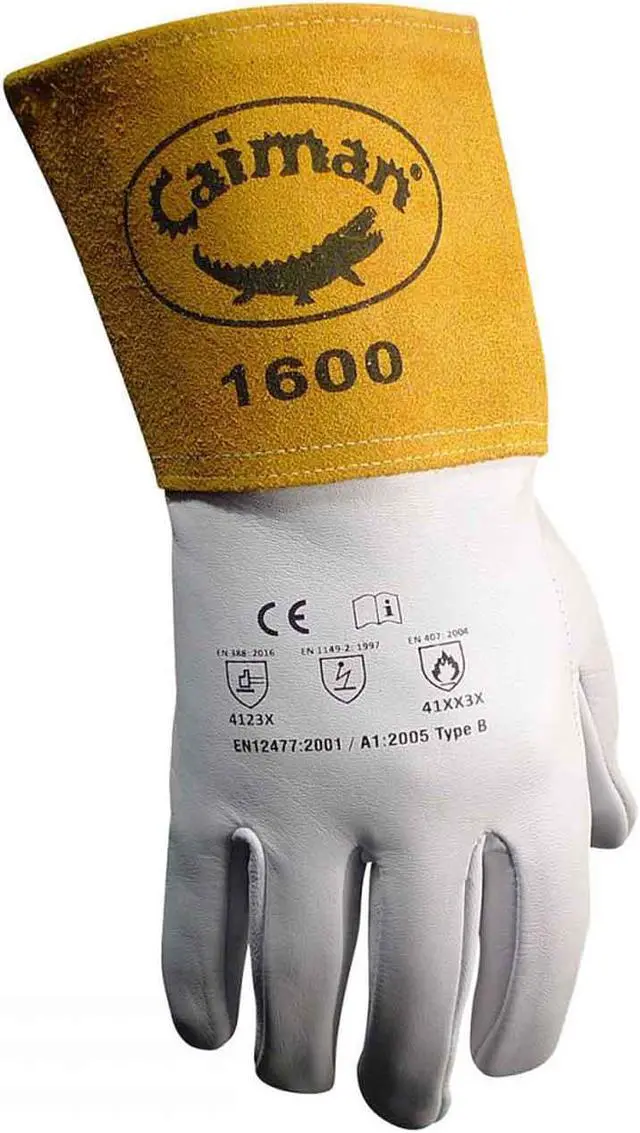 Alt view image 3 of 4 - Kidskin Gloves, Goat Leather/Cowhide, Medium, Pearl/Tan