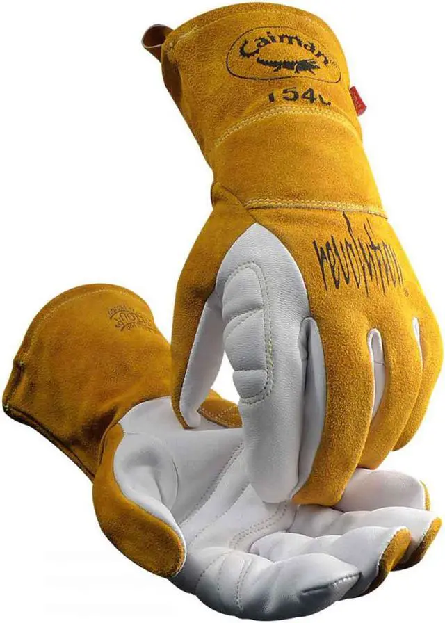 Alt view image 3 of 13 - CAIMAN 1540-5 TIG Welding Gloves, Goatskin Palm, L, PR
