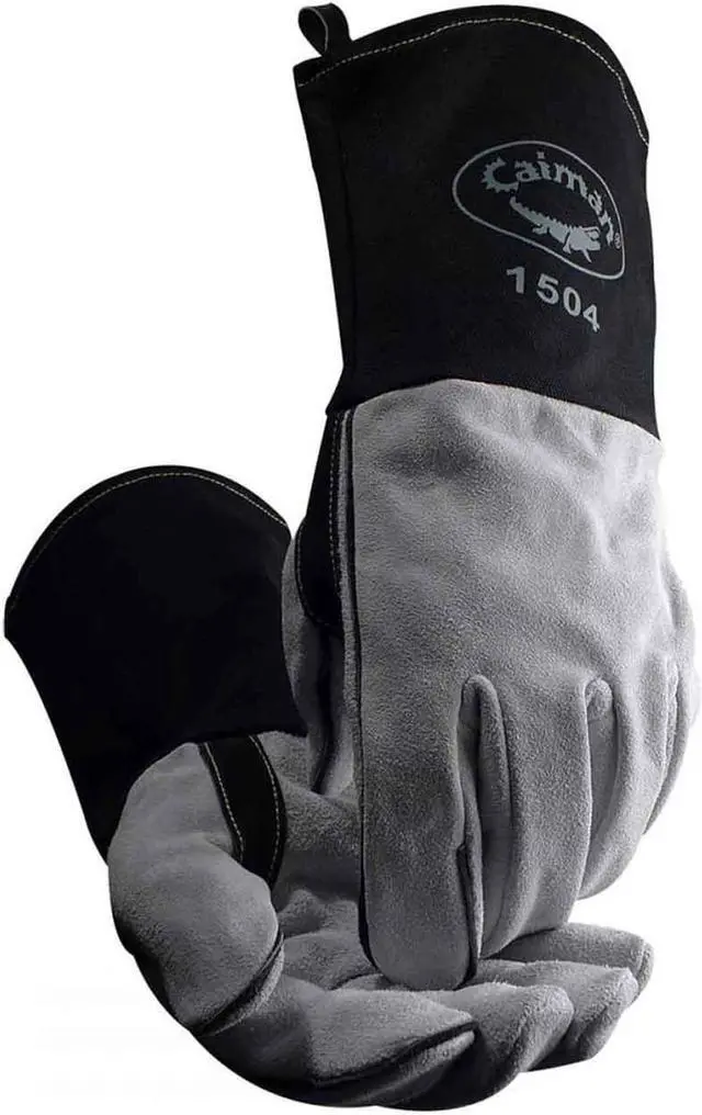 Alt view image 3 of 7 - CAIMAN 1504-1 MIG/Stick Welding Gloves, Cowhide Palm, L, PR