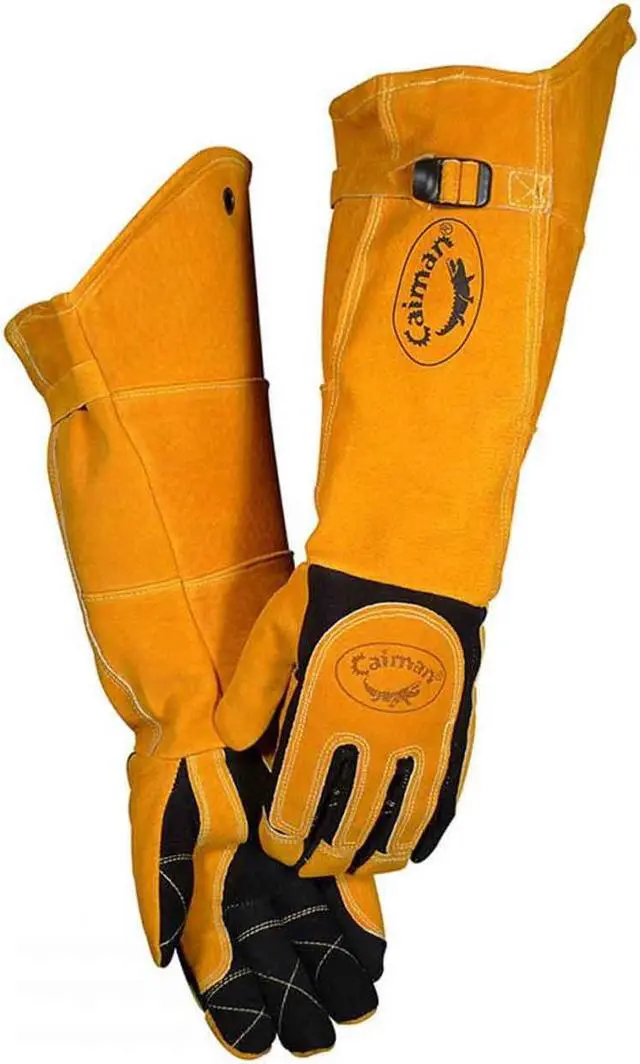 Alt view image 2 of 11 - CAIMAN 1878-5 1878 Welding Gloves, Extended Gauntlet Cuff, Wing Thumb, Premium