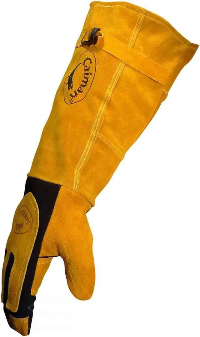 Alt view image 6 of 11 - CAIMAN 1878-5 1878 Welding Gloves, Extended Gauntlet Cuff, Wing Thumb, Premium