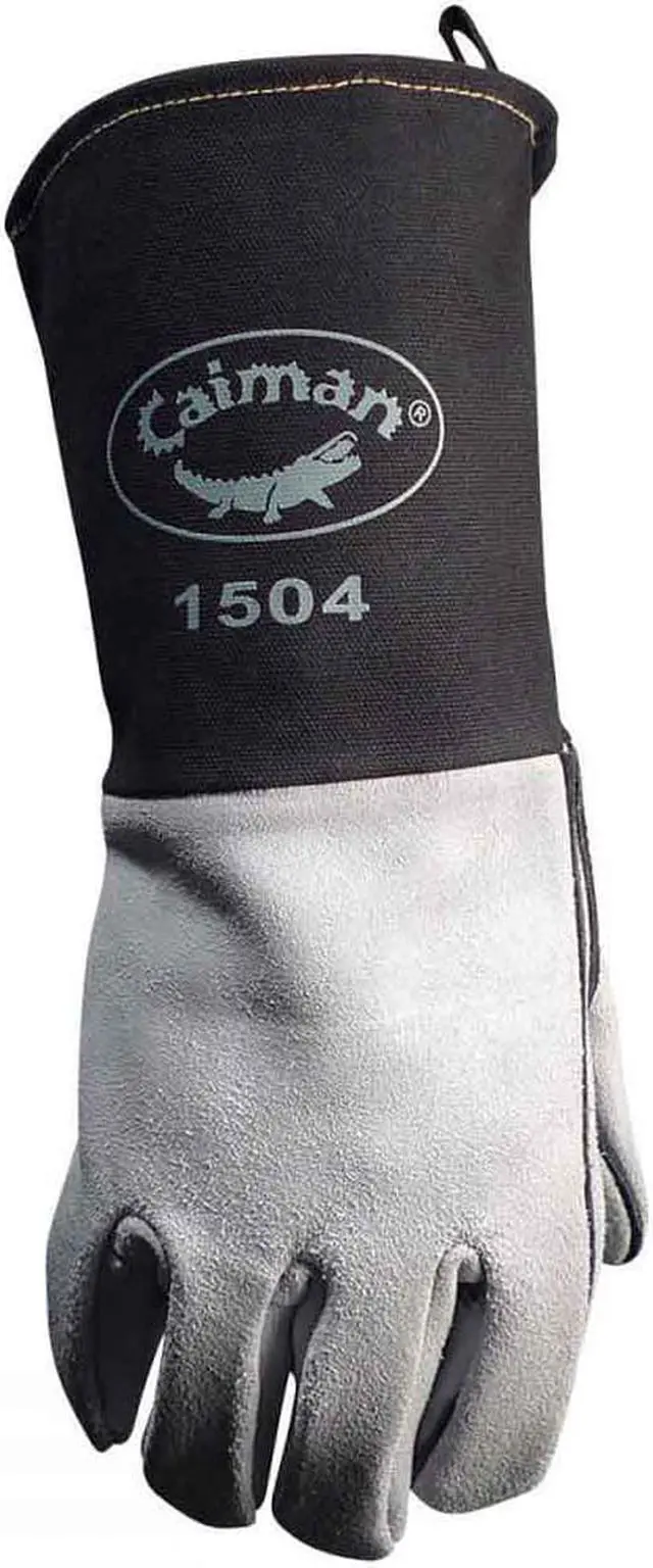 Alt view image 4 of 7 - CAIMAN 1504-1 MIG/Stick Welding Gloves, Cowhide Palm, L, PR