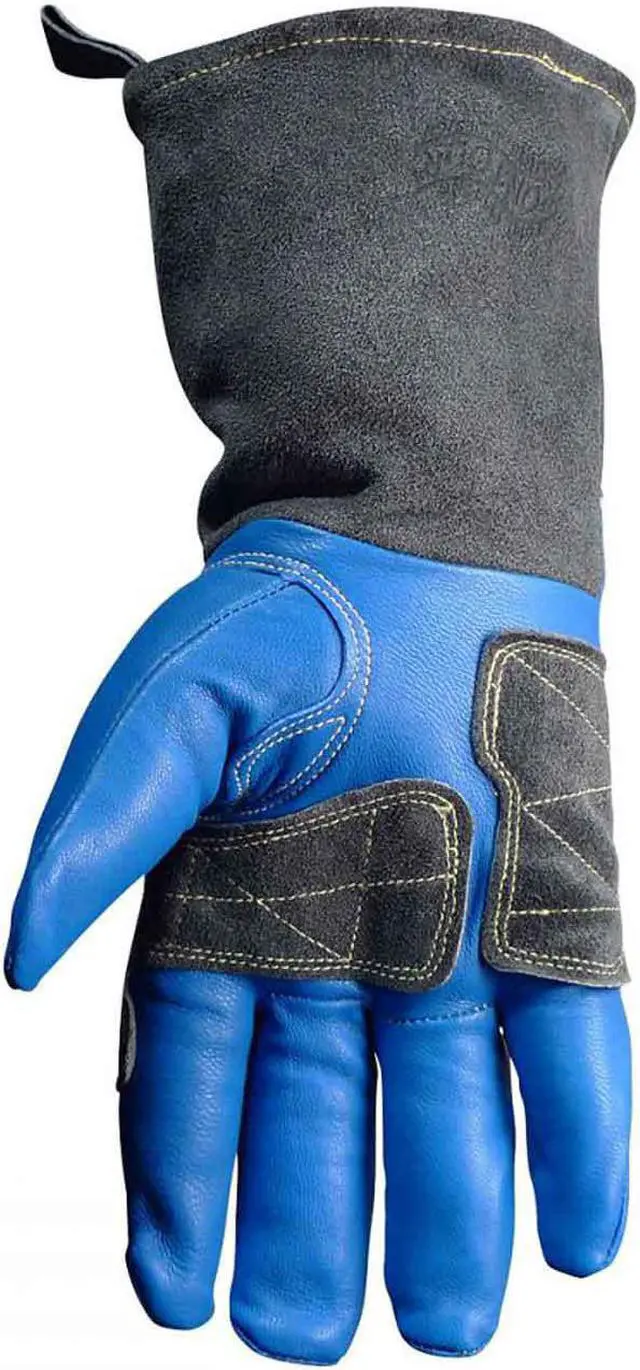 Alt view image 4 of 6 - CAIMAN 1520-5 MIG/Stick Welding Gloves, Goatskin/Cowhide Palm, L, PR