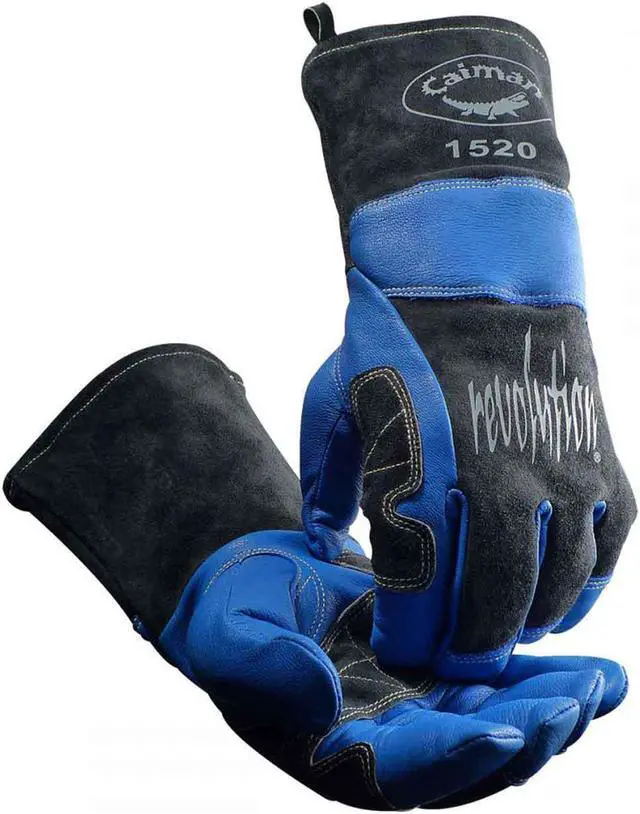 Alt view image 2 of 6 - CAIMAN 1520-5 MIG/Stick Welding Gloves, Goatskin/Cowhide Palm, L, PR