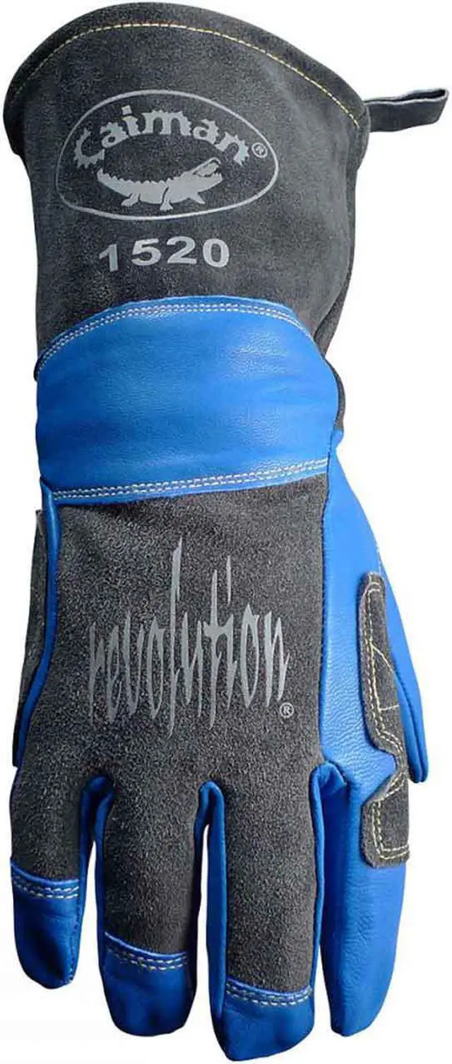 Alt view image 3 of 6 - CAIMAN 1520-5 MIG/Stick Welding Gloves, Goatskin/Cowhide Palm, L, PR