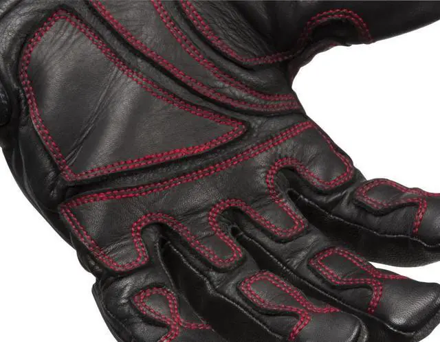Main image of Lincoln Electric Welding Gloves,  5" Gauntlet Cuff Black/Red   K3109-M