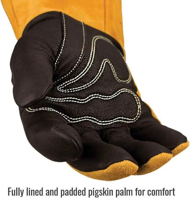 Alt view image 4 of 4 - Black Stallion BSX BM88 Premium Pigskin & Cowhide MIG Welding Glove, Large
