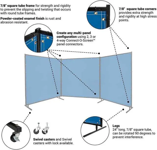 Alt view image 2 of 6 - STEINER 535-6X8 Welding Screen,6 ft. H x 8 ft. W