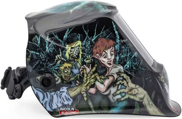 Alt view image 3 of 6 - LINCOLN ELECTRIC K4158-4 Welding Helmet, Zombie Graphic, Black/Blue