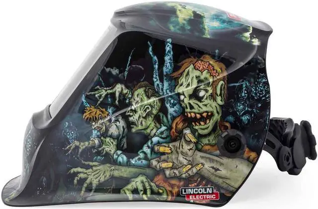 Alt view image 2 of 6 - LINCOLN ELECTRIC K4158-4 Welding Helmet, Zombie Graphic, Black/Blue