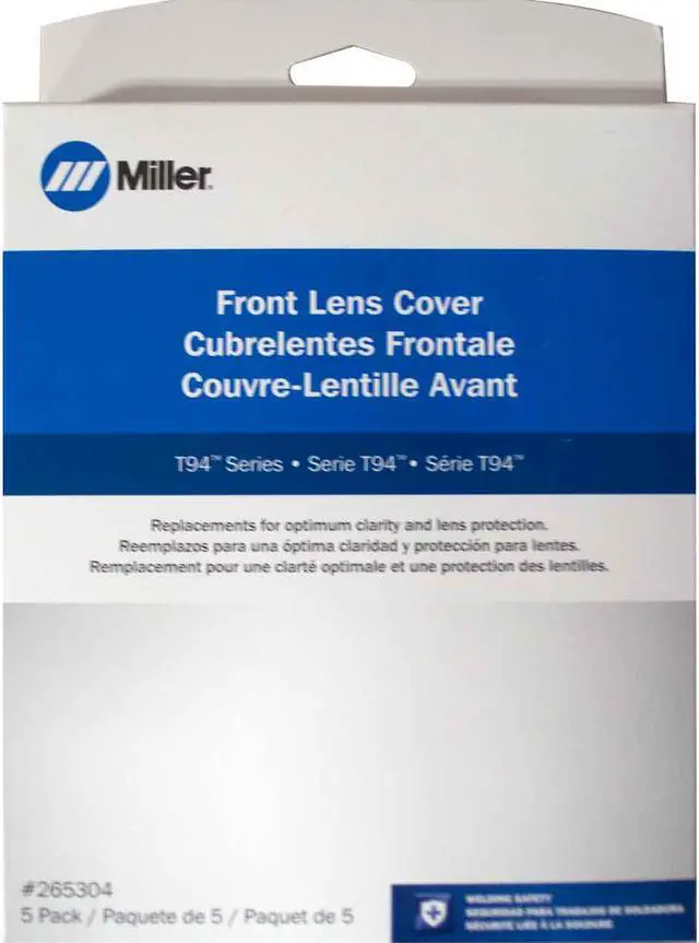 Alt view image 3 of 4 - Miller 265304 Front Cover Lens for T94 Series Welding Helmets, 5 pack
