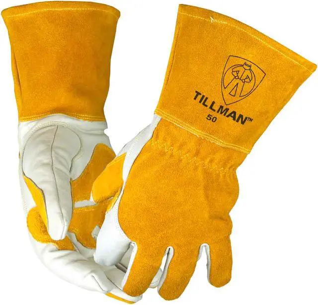 Main image of Tillman 50 Top Grain Split Cowhide Fleece Lined MIG Welding Gloves, Large