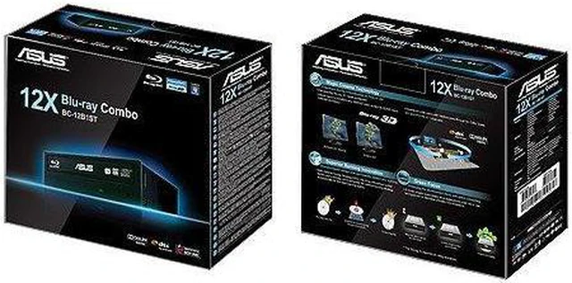 Alt view image 2 of 2 - Asus Black 12X BD-ROM 16X DVD-ROM 48X CD-ROM SATA Internal Blu-Ray Drive (BC-12B1ST)