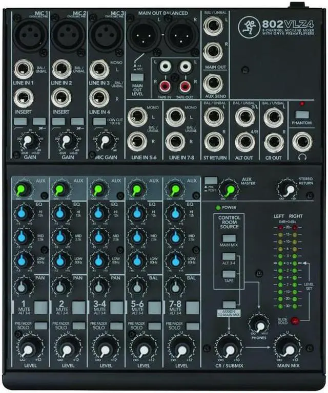 Alt view image 13 of 20 - Mackie 802-VLZ4 8 Channel Mixer