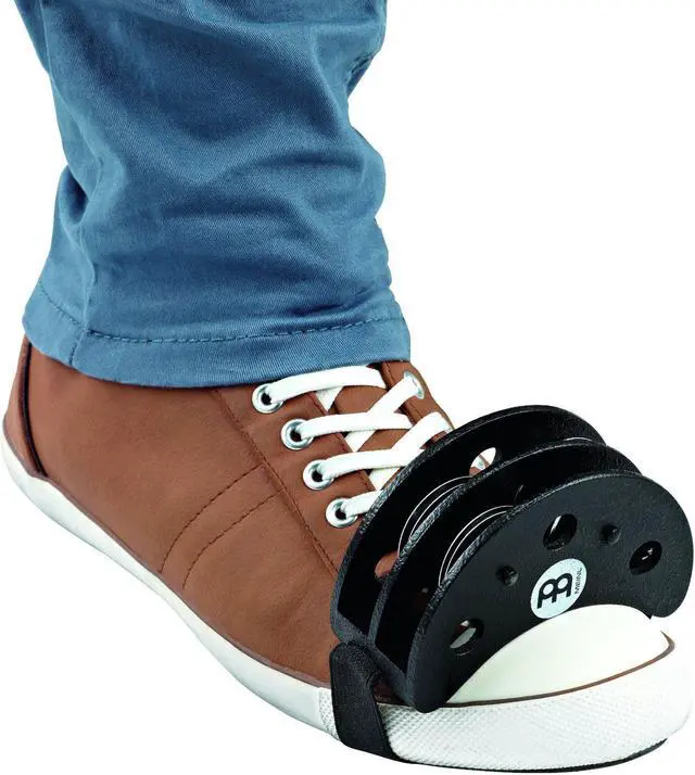 Alt view image 5 of 9 - Meinl FJS2S-BK Foot Tambourine Steel Jingles, Black
