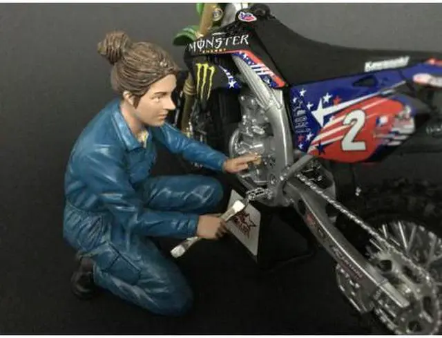 Alt view image 6 of 7 - Mechanic Chole Figurine for 1/12 Scale Motorcycle Models by American Diorama