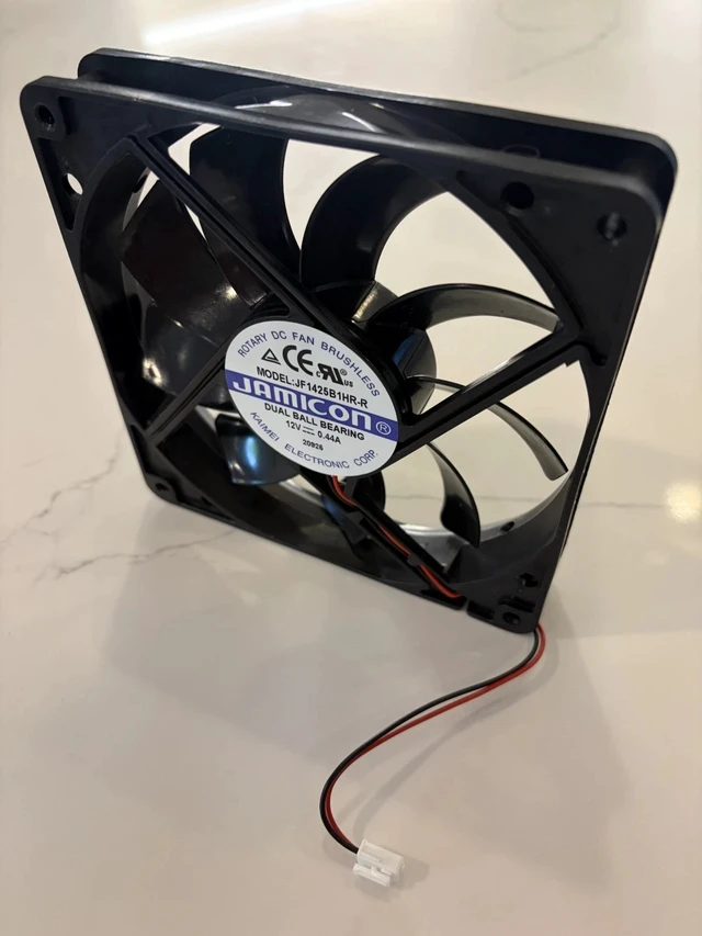 Alt view image 2 of 6 - Jamicon JF1425B1HR-R 140mm 12V DC Dual Ball Bearing Cooling Fan 2-Wire