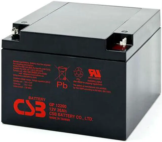 Main image of CSB GP12260 12V/26.0 AH Sealed Lead Acid Battery-NB Terminal