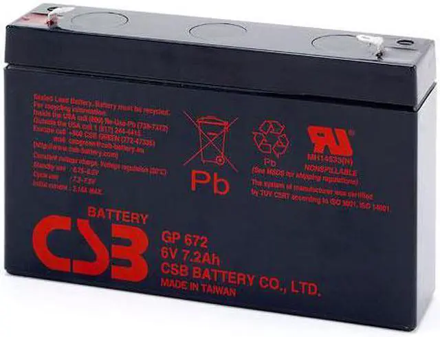 Main image of CSB GP-672 6V/7.2AH Sealed Lead Acid Battery-F1 Terminal