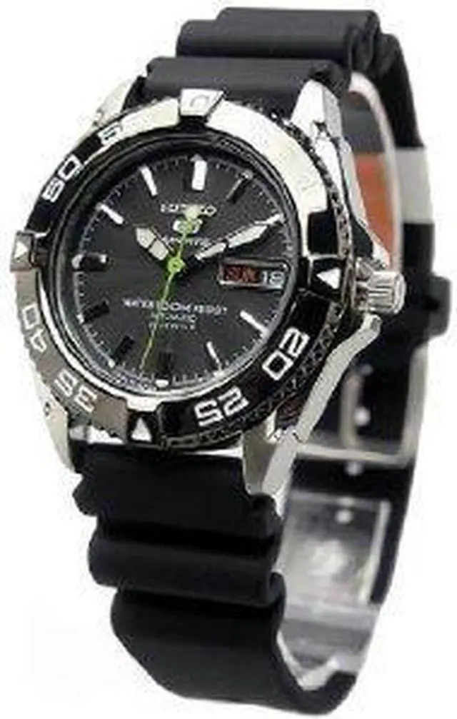 Alt view image 3 of 12 - Seiko SNZB23J2 Seiko 5 Sports Automatic Black Dial Rubber Strap Day and Date Display