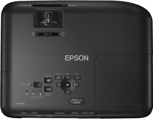Alt view image 15 of 15 - Epson PowerLite 1286 Wireless WUXGA 3LCD FHD Portable Projector with Miracast 3600 lumens, V11H846120