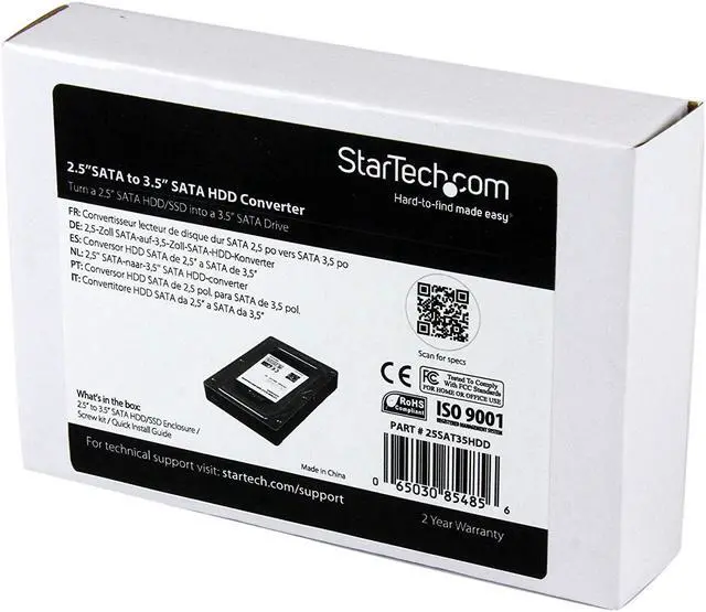 Alt view image 4 of 6 - StarTech.com 25SAT35HDD 2.5” to 3.5” SATA Aluminum Hard Drive Adapter Enclosure SSD / HDD Height up to 12.5mm - 2.5in to 3.5in SATA SSD/HDD Converter