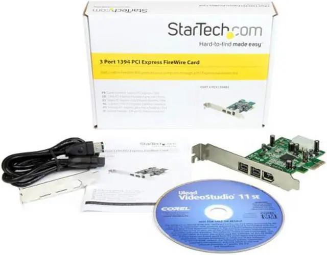 Alt view image 6 of 10 - StarTech 3 Port 2b 1a PCI Express 1394 FireWire Adapter Card